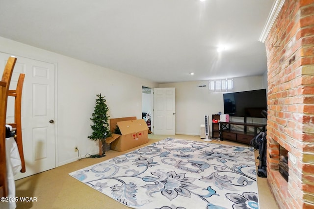 sitting room with carpet floors and baseboards