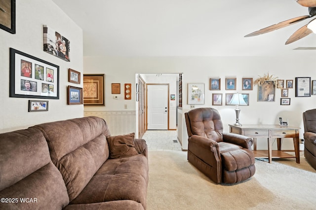 10815 Holdgreve Rd, Delphos, OH 45833 - living room with ceiling fan and light carpet