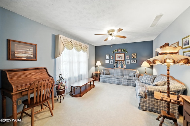10815 Holdgreve Rd, Delphos, OH 45833 - living area with a ceiling fan and carpet flooring