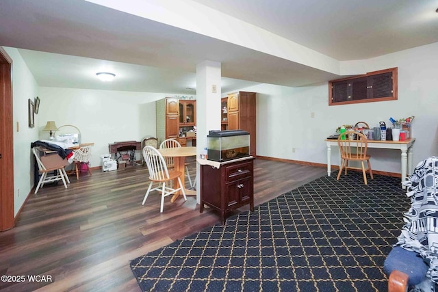 14351 Rd 19, Fort Jennings, OH 45844 - kitchen with dark wood-style flooring and baseboards