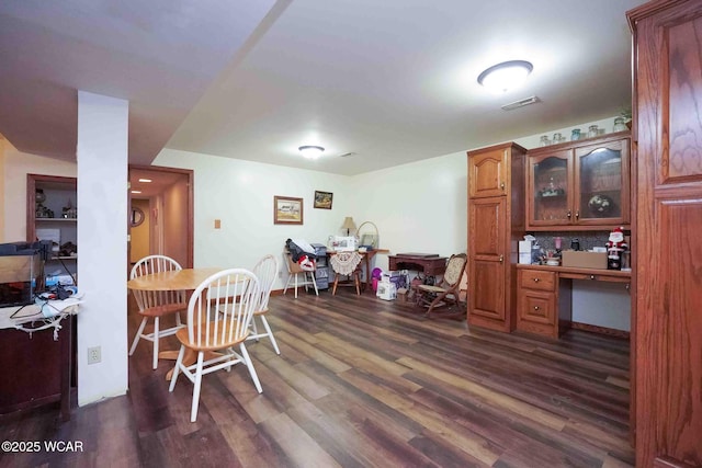 14351 Rd 19, Fort Jennings, OH 45844 - dining room featuring a desk and dark wood-type flooring