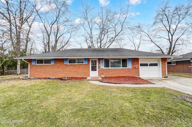 4488L Longfellow Ave, Dayton, OH 45424 - single story home featuring brick siding, roof with shingles, concrete driveway, an attached garage, and a front yard