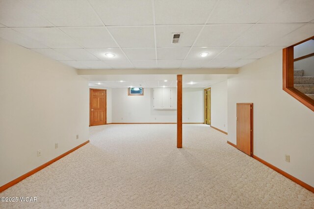 4860 Wenatchi Trl, Lima, OH 45805 - finished below grade area featuring carpet flooring, stairway, a paneled ceiling, and recessed lighting