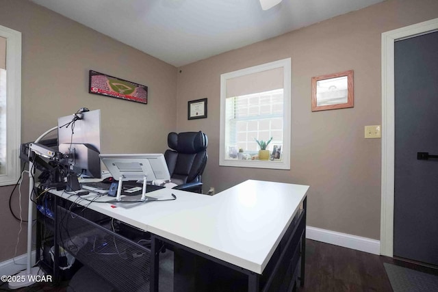 16070 Rd S, Columbus Grove, OH 45830 - office with baseboards and dark wood-style flooring