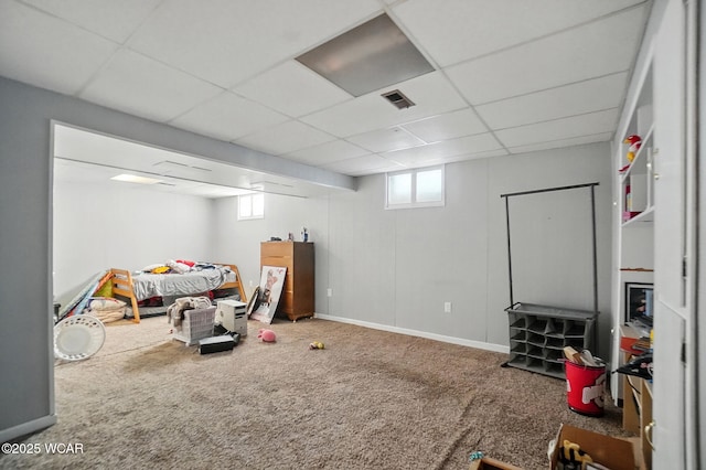 2432 Kunneke Ave, Lima, OH 45805 - recreation room with carpet floors and a paneled ceiling