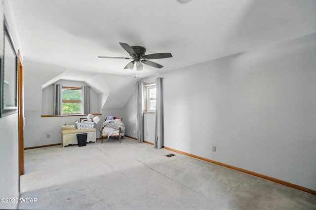 2432 Kunneke Ave, Lima, OH 45805 - bedroom with carpet flooring, baseboards, vaulted ceiling, and ceiling fan