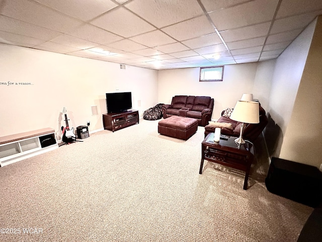 4095 N Cole St, Lima, OH 45807 - carpeted living room featuring a paneled ceiling