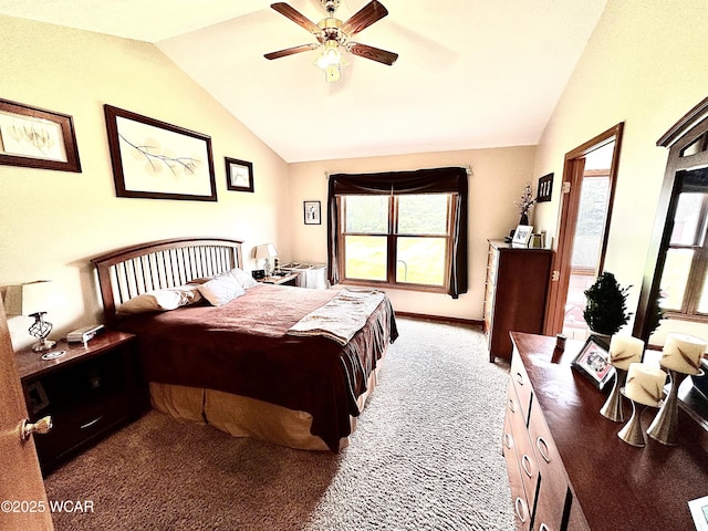 4095 N Cole St, Lima, OH 45807 - carpeted bedroom featuring vaulted ceiling, multiple windows, and ceiling fan
