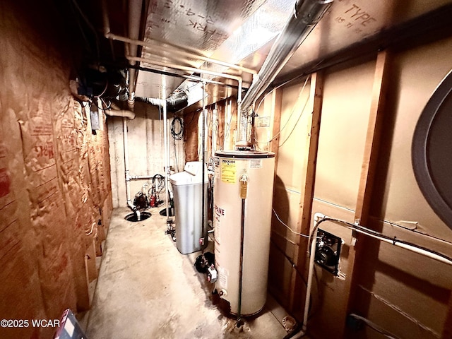 4095 N Cole St, Lima, OH 45807 - unfinished basement with gas water heater and a water softener system