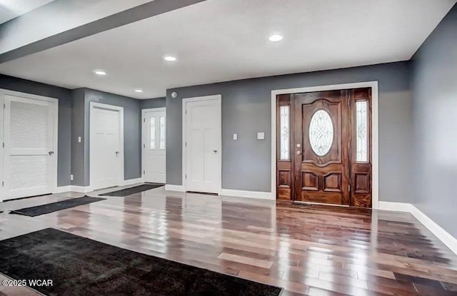 entryway featuring hardwood / wood-style flooring