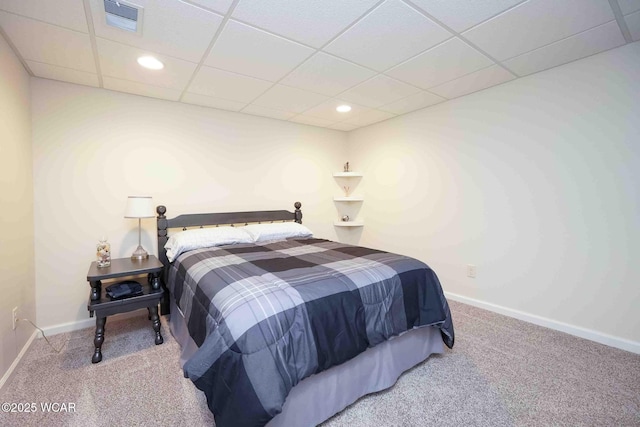 17210 State Route 694, Ottawa, OH 45875 - carpeted bedroom with a paneled ceiling, baseboards, and recessed lighting