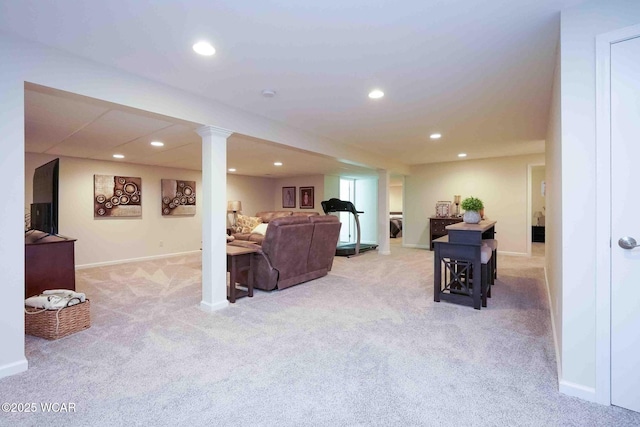 17210 State Route 694, Ottawa, OH 45875 - carpeted living area featuring recessed lighting and baseboards