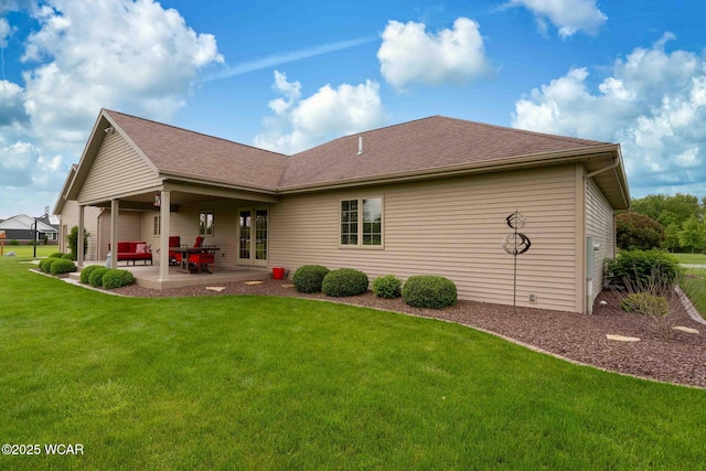 17210 State Route 694, Ottawa, OH 45875 - rear view of house with a lawn, a patio, and roof with shingles
