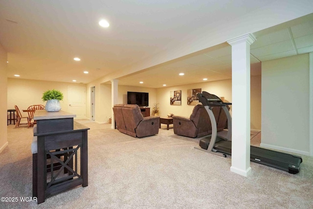 17210 State Route 694, Ottawa, OH 45875 - carpeted living area featuring recessed lighting and baseboards