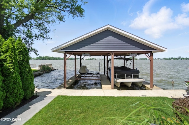 7407 Mingo Way, Russells Point, OH 43348 - dock area featuring boat lift and a water view