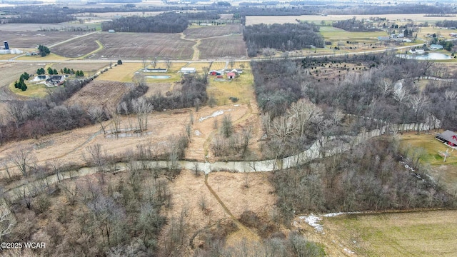 bird's eye view featuring a rural view