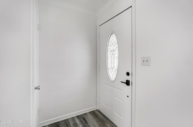 entrance foyer with dark hardwood / wood-style flooring