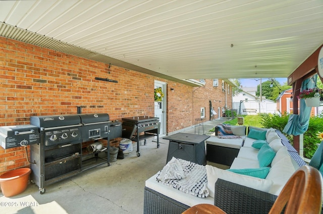 504 E 6th St, Delphos, OH 45833 - view of patio featuring an outdoor living space and grilling area