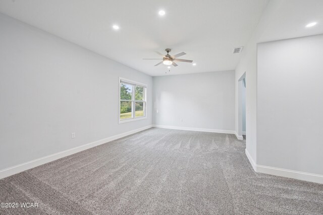 6856 Creekview Ct, Huntsville, OH 43324 - unfurnished bedroom featuring baseboards, carpet, and a ceiling fan