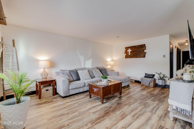 living room featuring light hardwood / wood-style floors