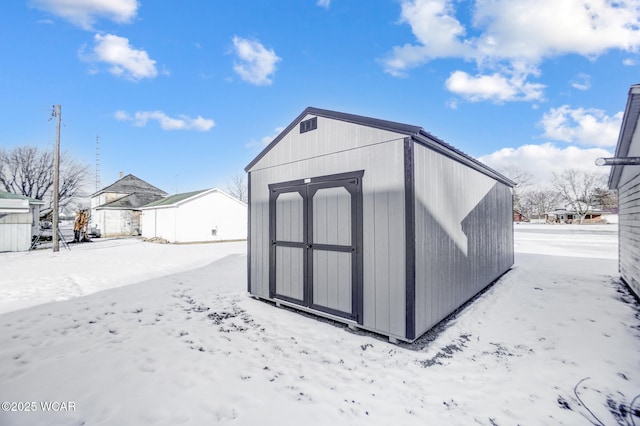 view of snow covered structure