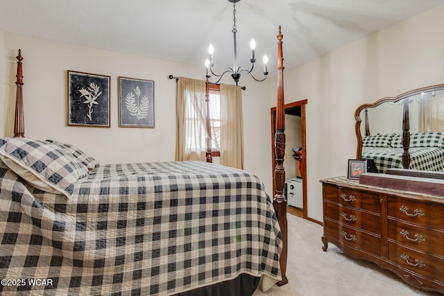 350 W Highland Ave, Ada, OH 45810 - bedroom featuring a chandelier and light colored carpet
