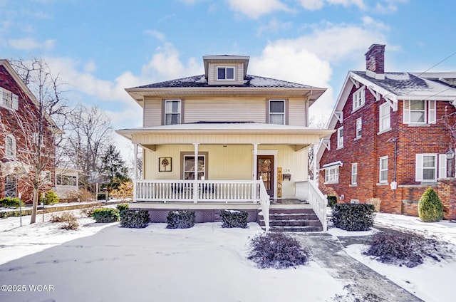 view of front of home with covered porch