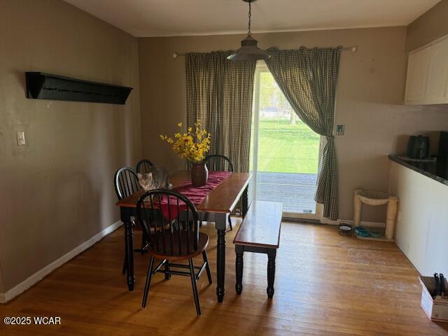 dining area featuring wood finished floors