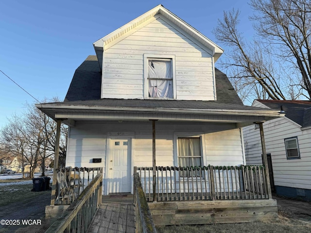 view of front of house featuring covered porch