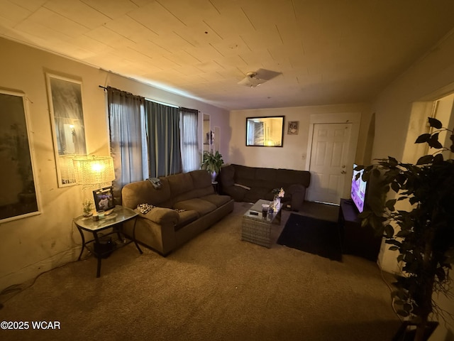 living room featuring carpet floors