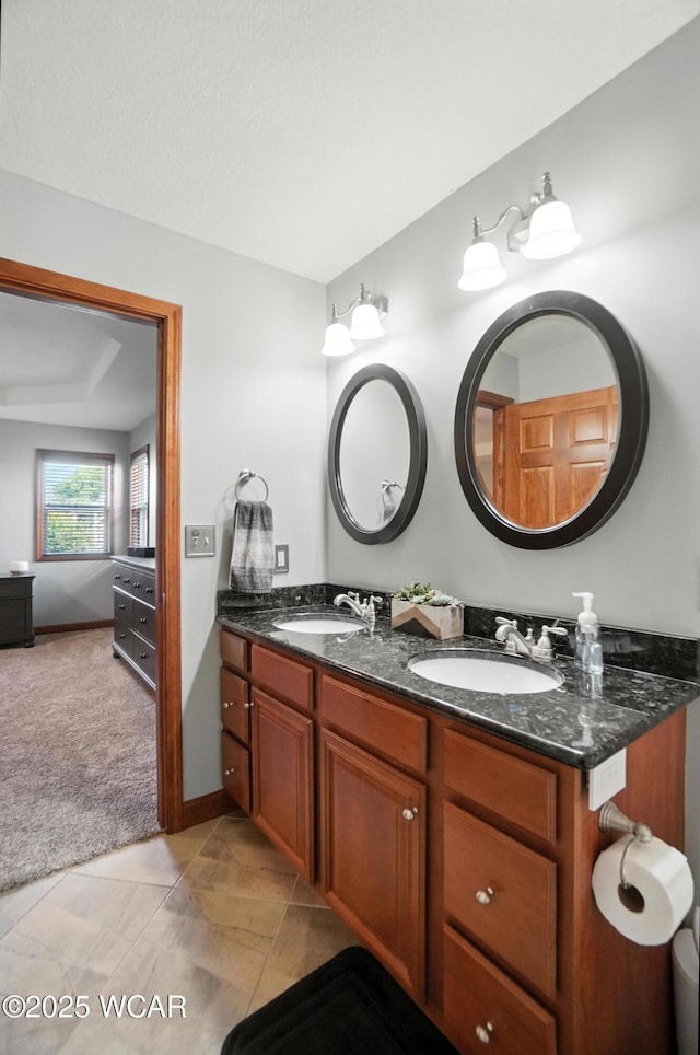 13286 Arrowhead Dr, Findlay, OH 45840 - full bathroom with double vanity and tile patterned flooring