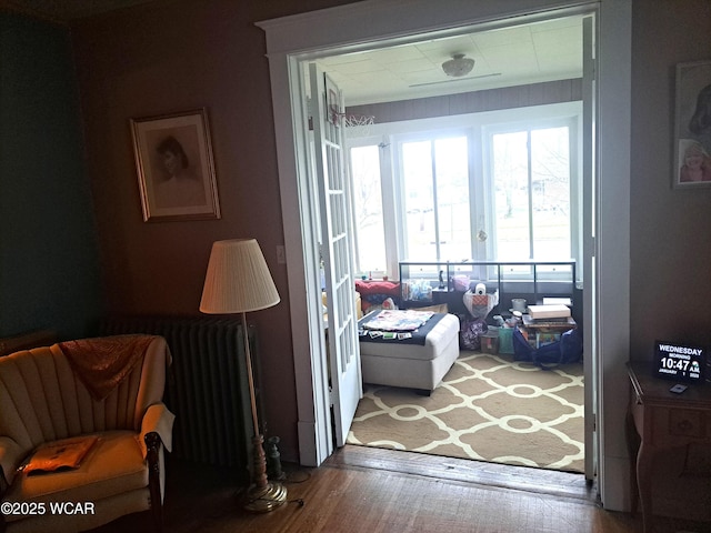 sitting room featuring hardwood / wood-style floors