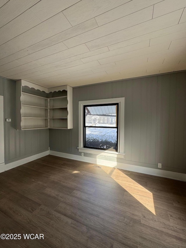 empty room featuring dark hardwood / wood-style floors