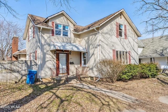 view of front of property with fence