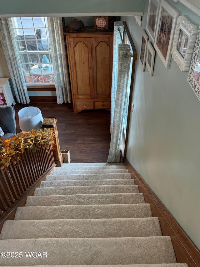 119 E N St, Kenton, OH 43326 - stairway with wood finished floors and healthy amount of natural light