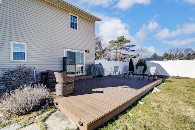 deck with a lawn