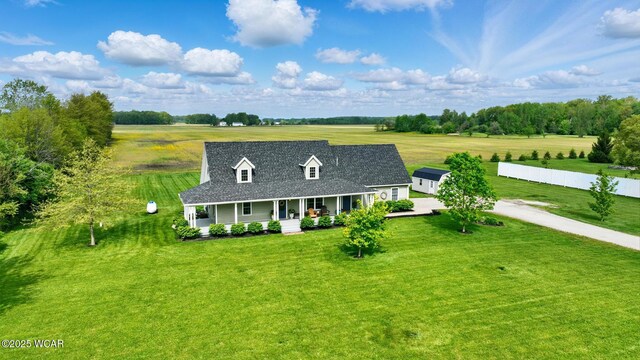 1106 S Grubb Rd, Lima, OH 45806 - view of front facade featuring a porch, driveway, and a view of countryside