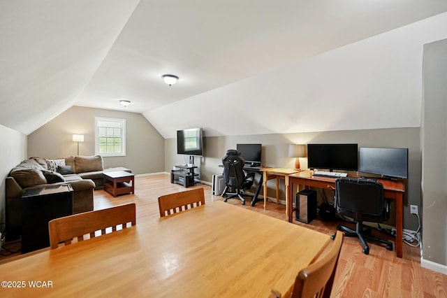 1106 S Grubb Rd, Lima, OH 45806 - home office featuring light wood-style flooring and lofted ceiling