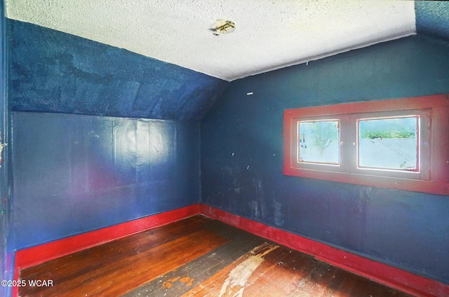 623 N Cherry St, Van Wert, OH 45891 - bonus room with vaulted ceiling, hardwood / wood-style floors, and a textured ceiling