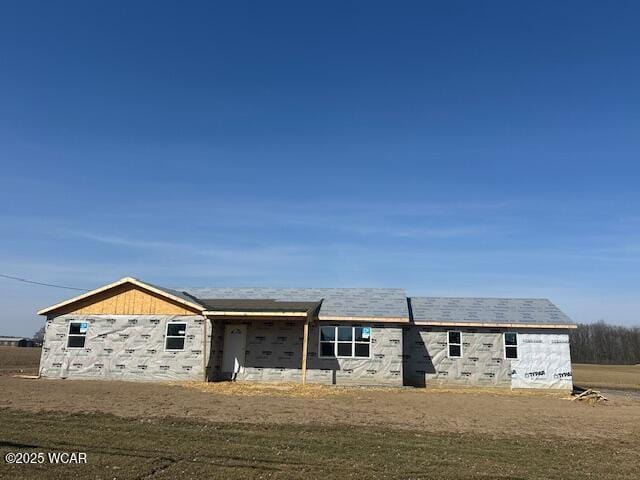 view of unfinished property