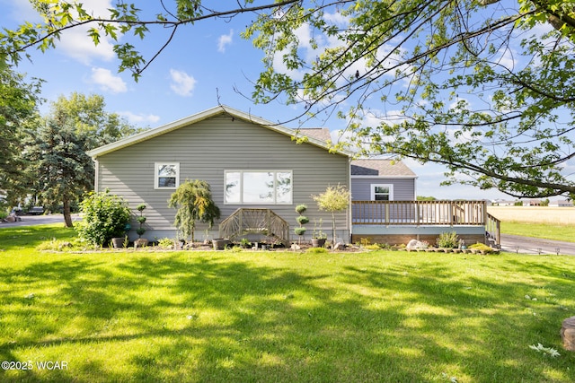 2435 Bible Rd, Lima, OH 45801 - rear view of property with a yard and a wooden deck