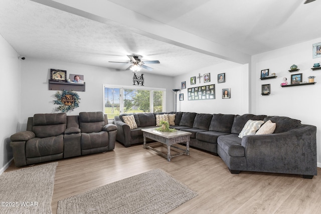 2435 Bible Rd, Lima, OH 45801 - living room with a ceiling fan and light wood-type flooring