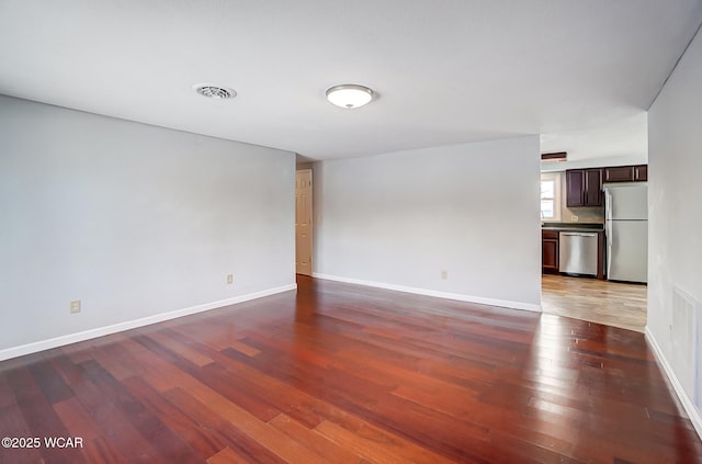 interior space with dark wood-type flooring