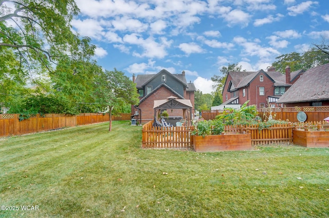 view of yard with a gazebo