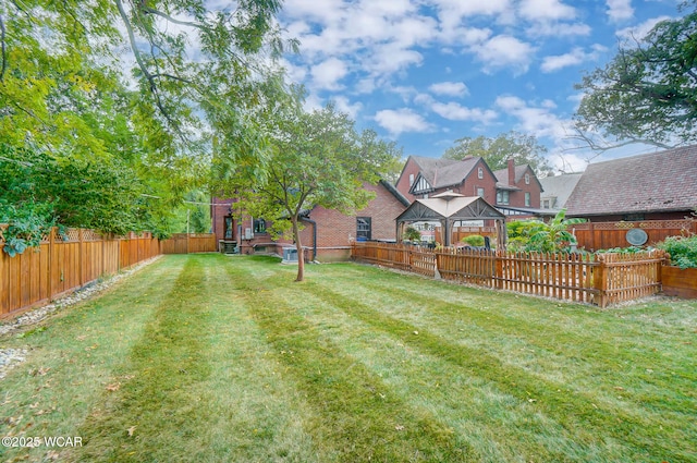 view of yard featuring a gazebo