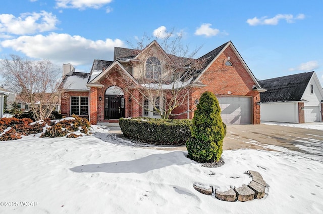 view of front property with a garage