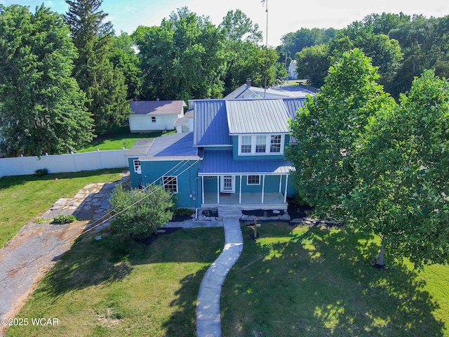 503 N Main St, Bluffton, OH 45817 - view of front of house featuring a metal roof and a porch