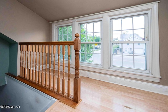 503 N Main St, Bluffton, OH 45817 - stairs featuring wood finished floors and lofted ceiling