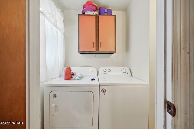 605 Hendricks Ave, Saint Marys, OH 45885 - washroom with cabinet space and washing machine and clothes dryer