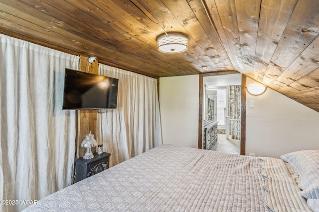 408 Vine St, Kenton, OH 43326 - bedroom featuring wooden ceiling, vaulted ceiling, and wood walls
